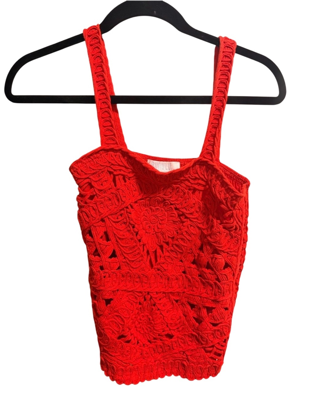 Red Crochet Lace Tank Top
